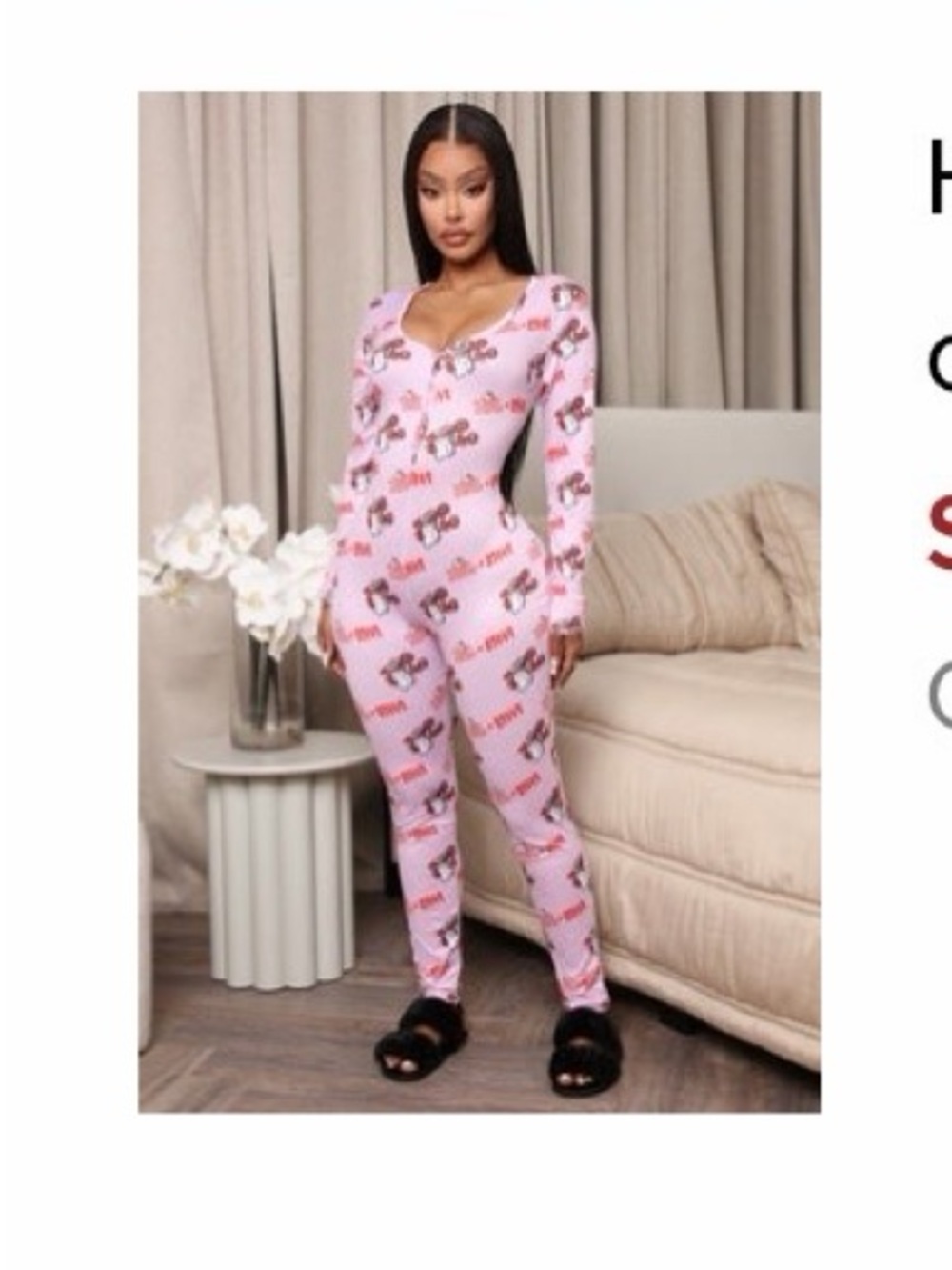 Women’s hello kitty Printed One-Piece Jumpsuit Pajama